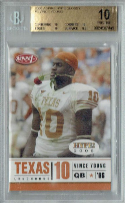 BGS 9.5 Vince Young 2006 Sage Aspire Hype #3 Rookie Card Glossy