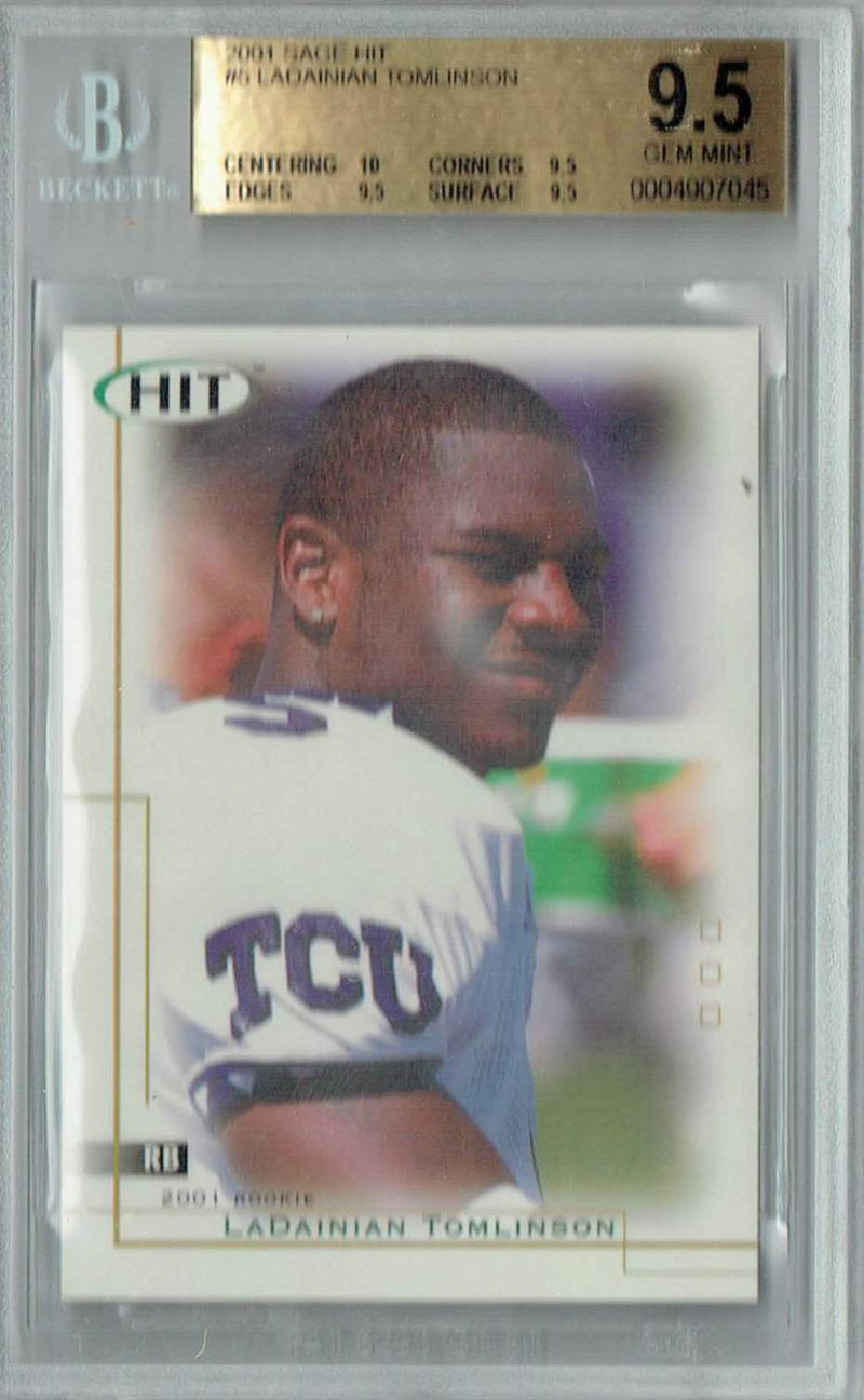 BGS 9.5 Ladainian Tomilnson 2001 Sage Hit #5 Rookie Card