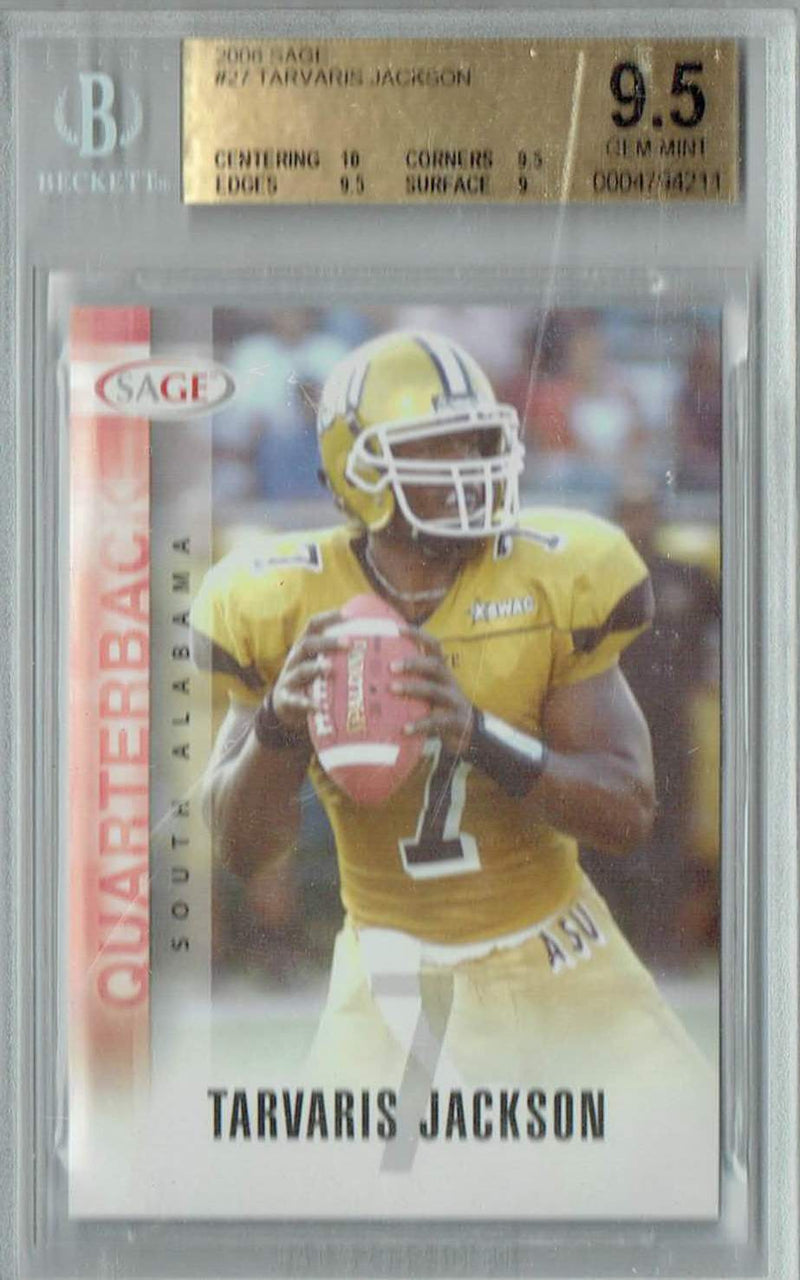 BGS 9.5 Tavaris Jackson 2006 Sage #27 Rookie Card