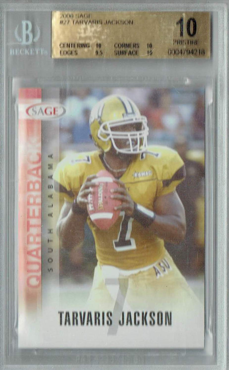 BGS 10 Tavaris Jackson 2006 Sage #27 Rookie Card