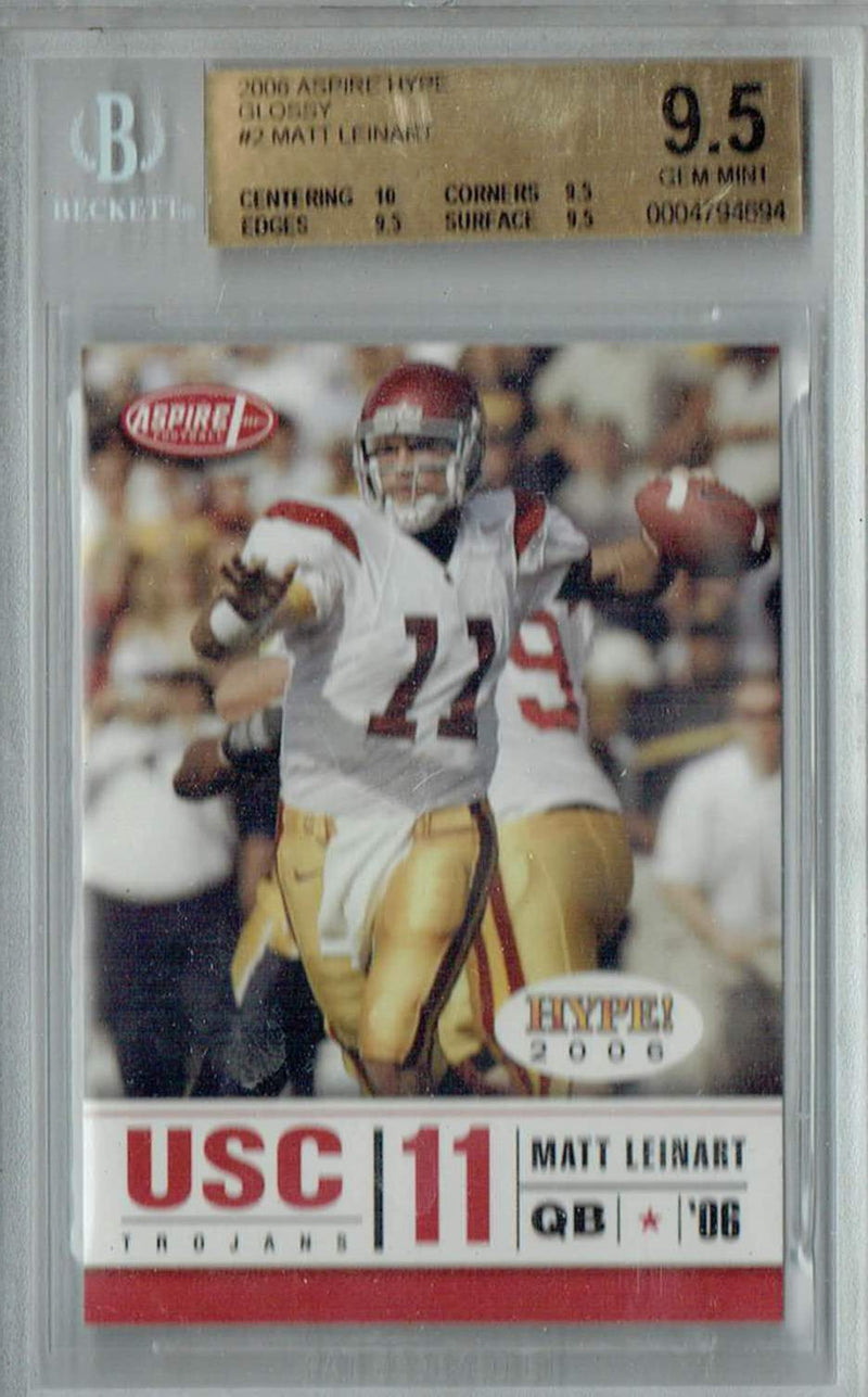 BGS 9.5 Matt Leinart 2006 Sage Aspire Hype #2 Rookie Card Glossy