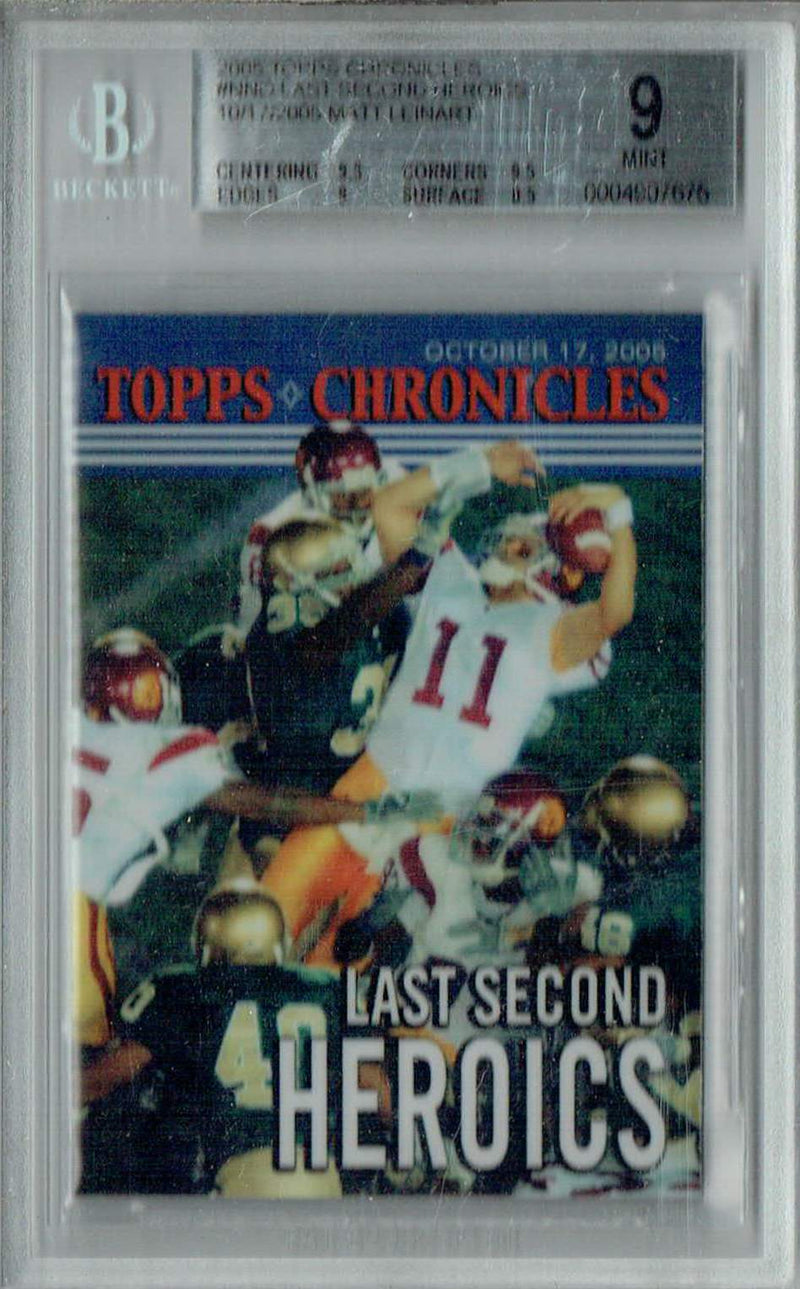 BGS 9 Matt Leinart 2005 Topps Chronicles #NNO Rookie Card Last Second Heroics