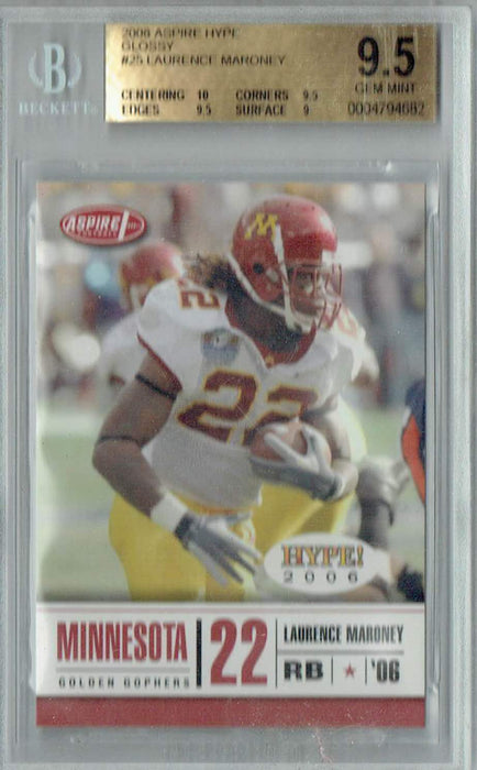 BGS 9.5 Laurence Maroney 2006 Aspire Hype #25 Rookie Card Glossy