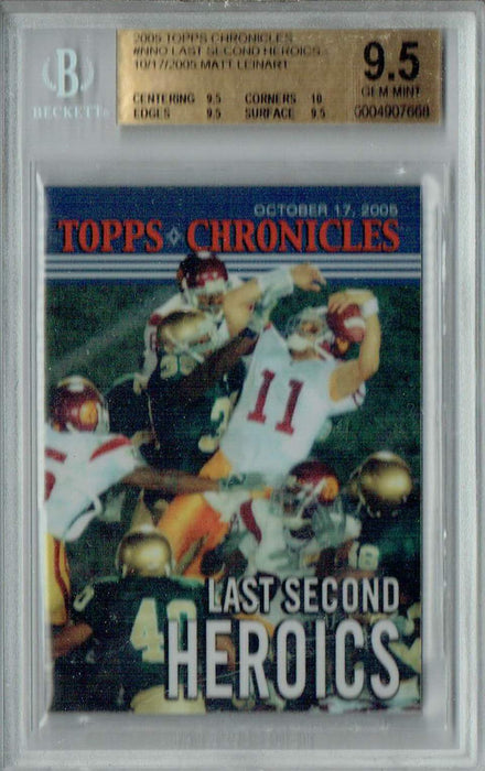 BGS 9.5 Matt Leinart 2005 Topps Chronicles #NNO Rookie Card Last Second Heroics