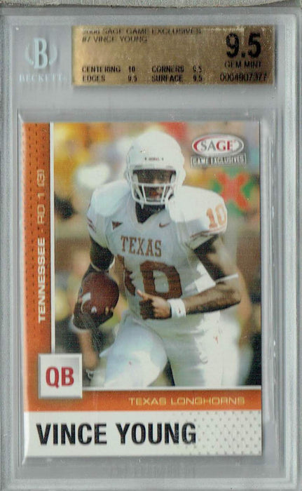 BGS 9.5 Vince Young 2006 Sage Game Exclusives #7 Rookie Card