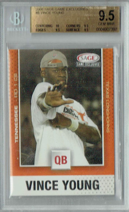 BGS 9.5 Vince Young 2006 Sage Game Exclusives #8 Rookie Card