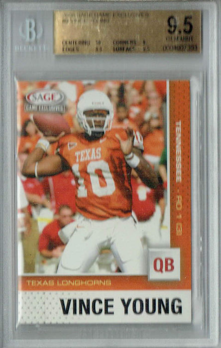 BGS 9.5 Vince Young 2006 Sage Game Exclusives #9 Rookie Card
