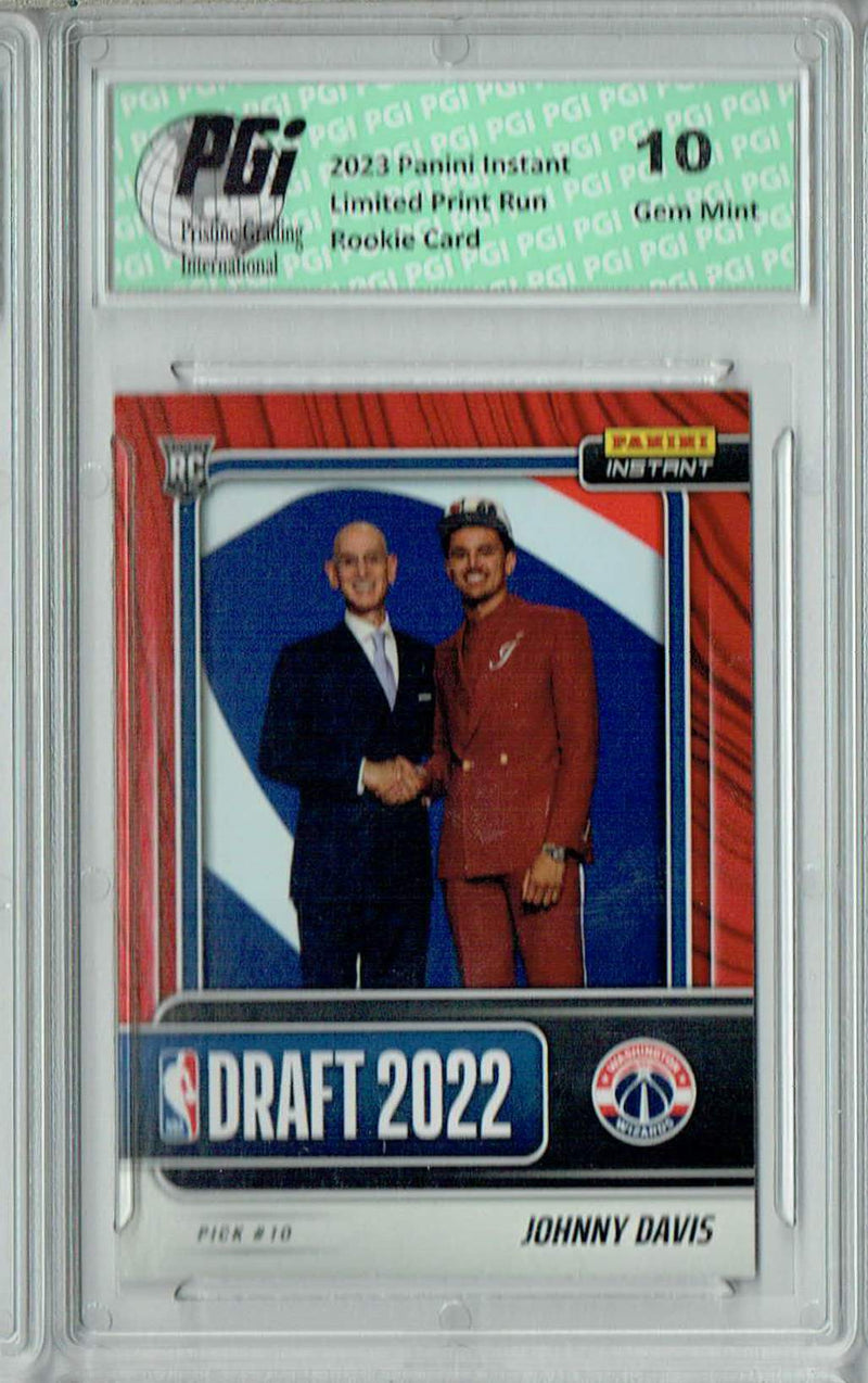 Johnny Davis 2022 Panini Instant #DN10 Red SP Only 25 Made Rookie Card PGI 10