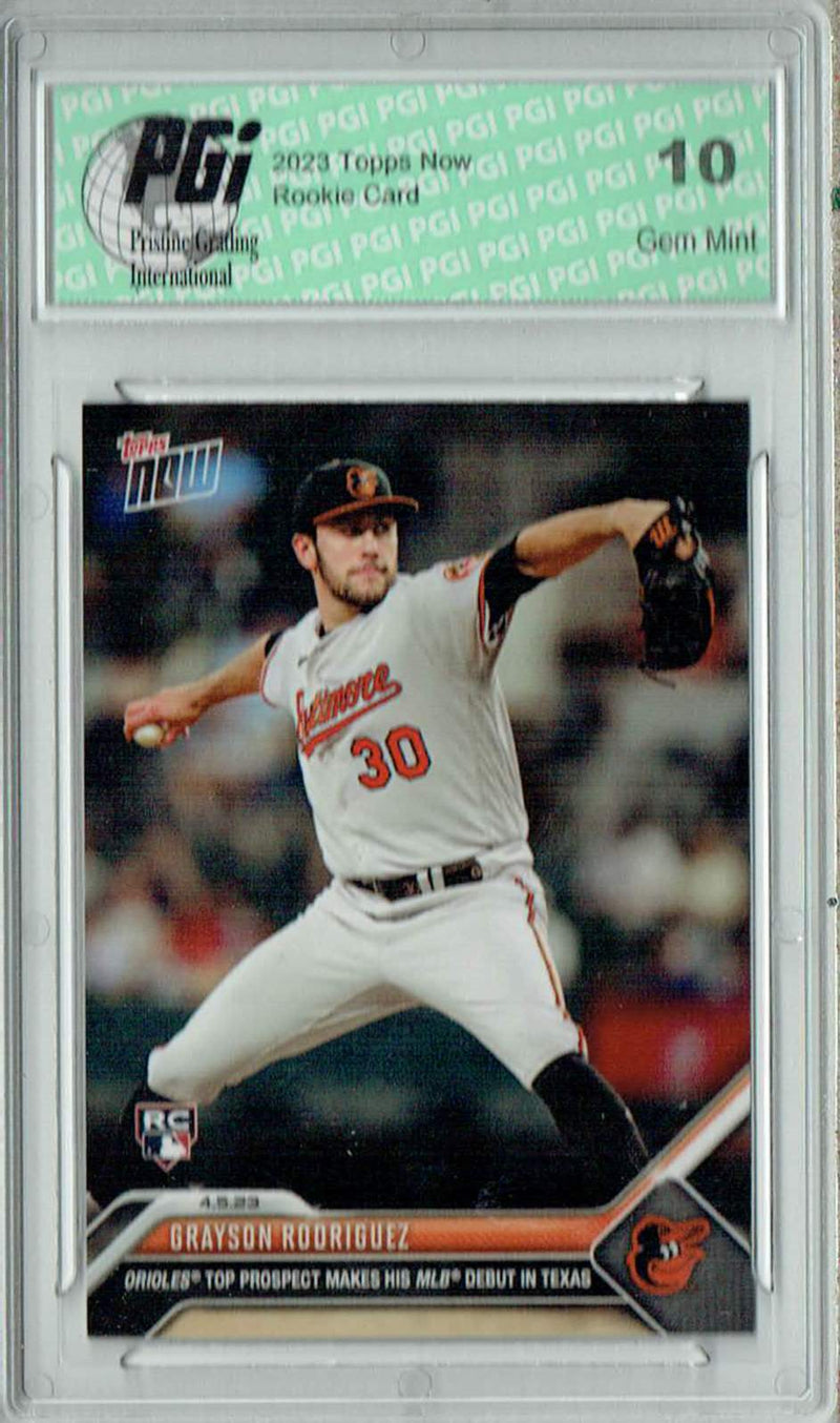 Grayson Rodriguez 2023 Topps Now #57 MLB Debut Rookie Card PGI 10