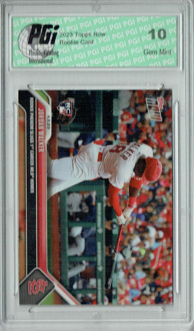 Jordan Walker 2023 Topps Now #54 1st MLB Homer! Rookie Card PGI 10