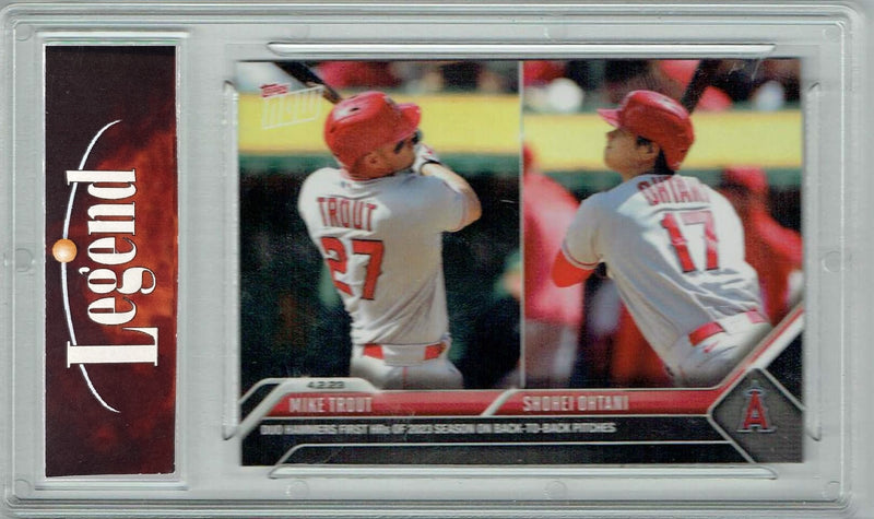 Certified Mint+ Mike Trout/Shohei Ohtani 2023 Topps Now #36 Back-to-Back Trading Card