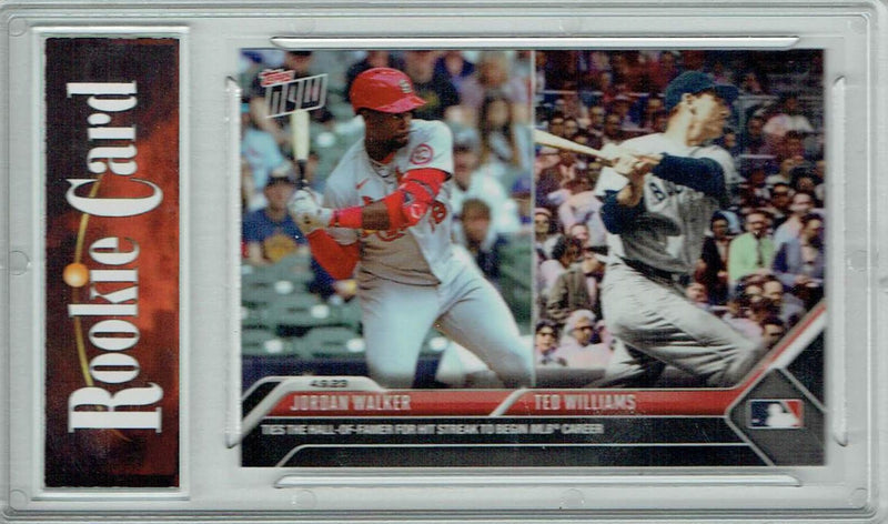 Certified Mint+ Jordan Walker 2023 Topps Now #87 Ties Ted Williams Hit Streak Rookie Card