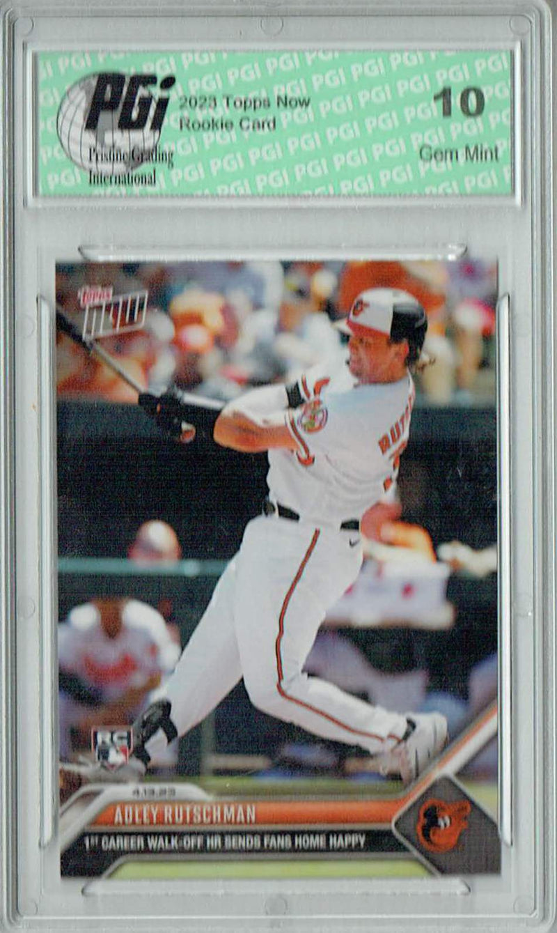 Adley Rutschman 2023 Topps Now #114 1st Career Walk-Off HR Rookie Card PGI 10
