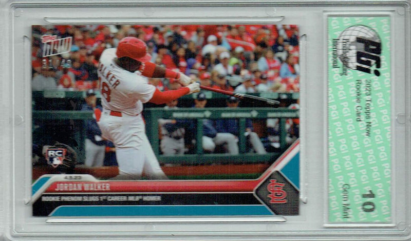 Jordan Walker 2023 Topps Now #54 Blue SP #31/49 Rookie Card PGI 10