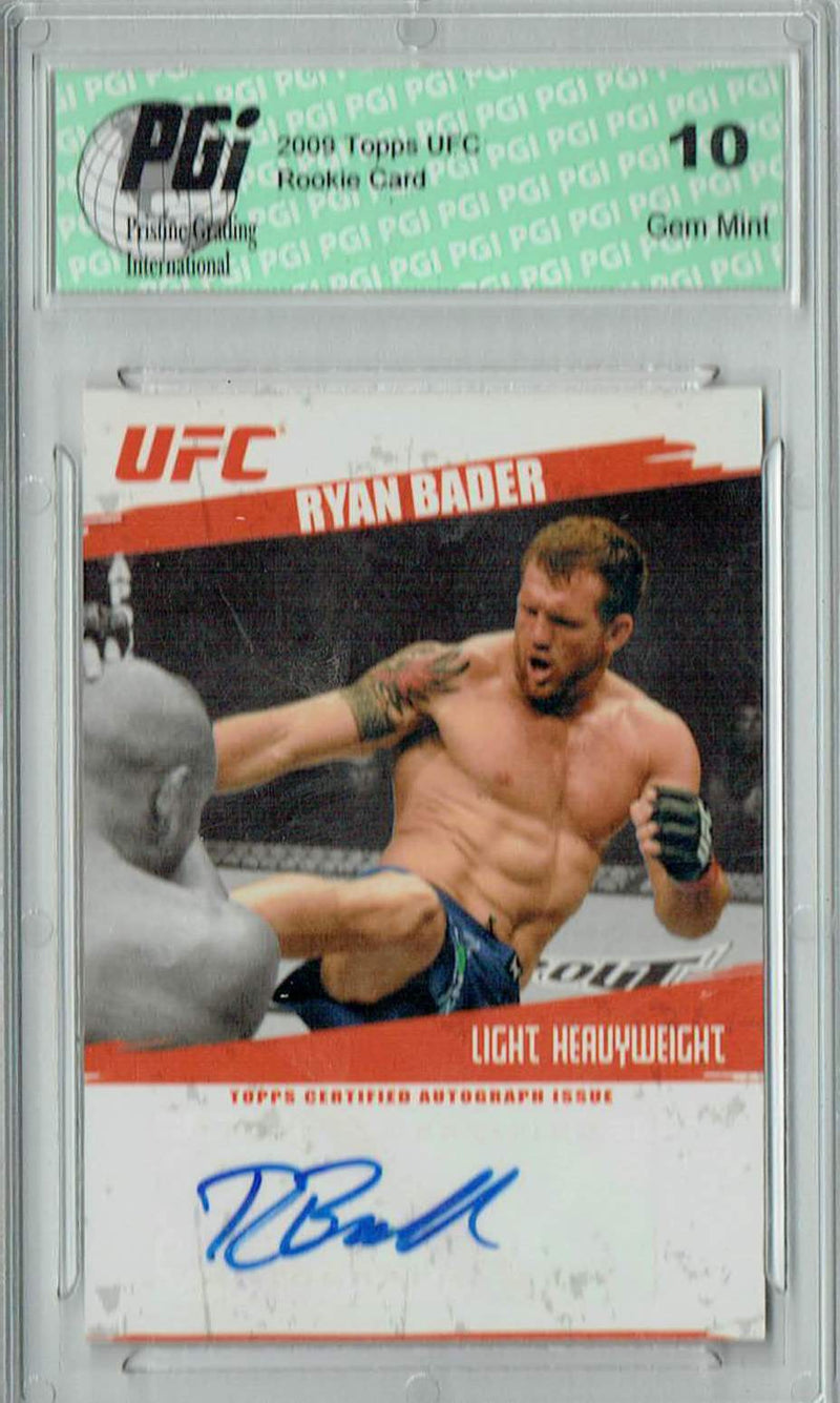 Ryan Bader 2009 Topps UFC #FA-RB UFC Rookie Card PGI 10