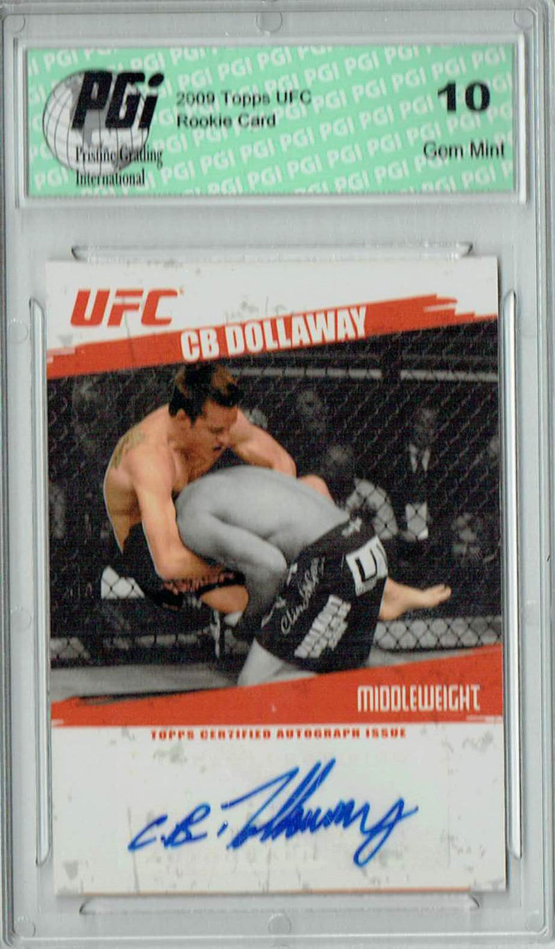 CB Dollaway 2009 Topps UFC #FA-CB SP Auto Rookie Card PGI 10