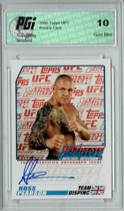 Ross Pearson 2009 Topps UFC #TUF-RP Ultimate Fighter Auto Rookie Card PGI 10