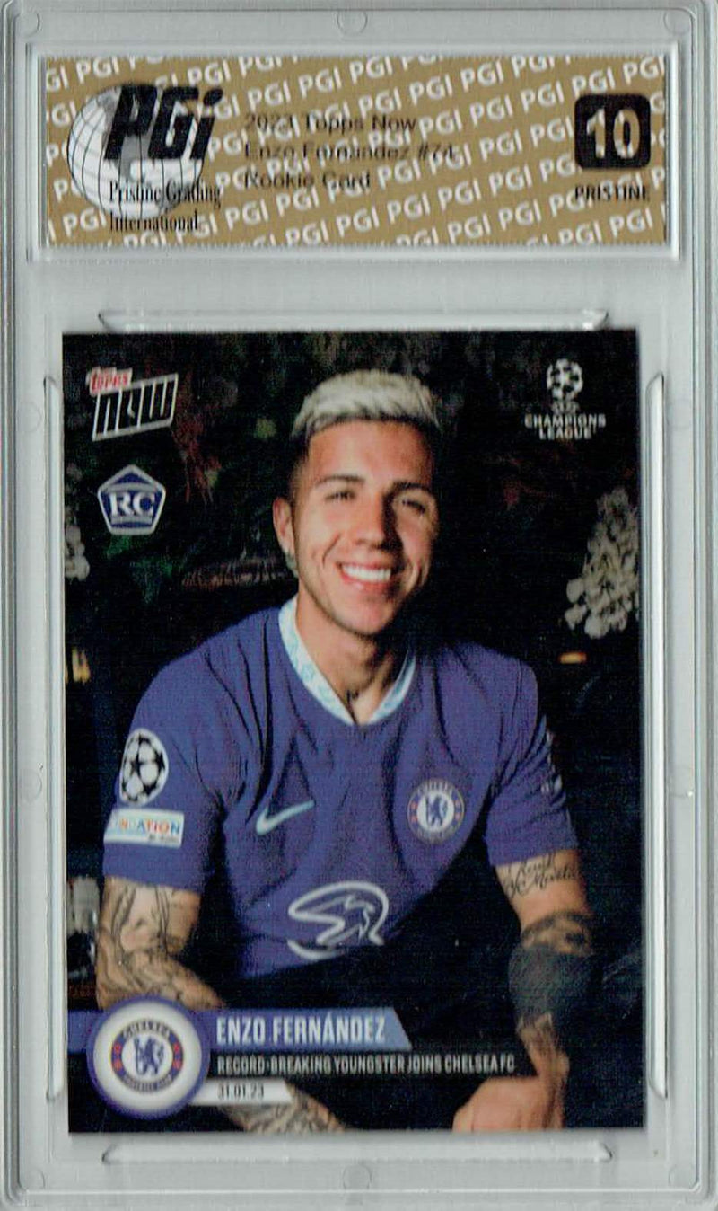 Enzo Fernandez 2023 Topps Now #74 PRISTINE Rookie Card PGI 10