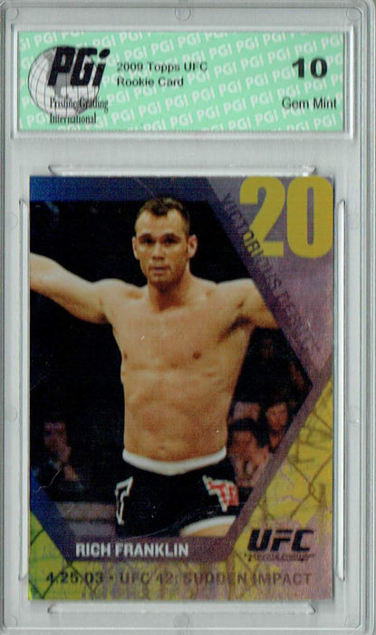 Rich Franklin 2009 Topps UFC #VD3 Victorious Debuts Rookie Card PGI 10