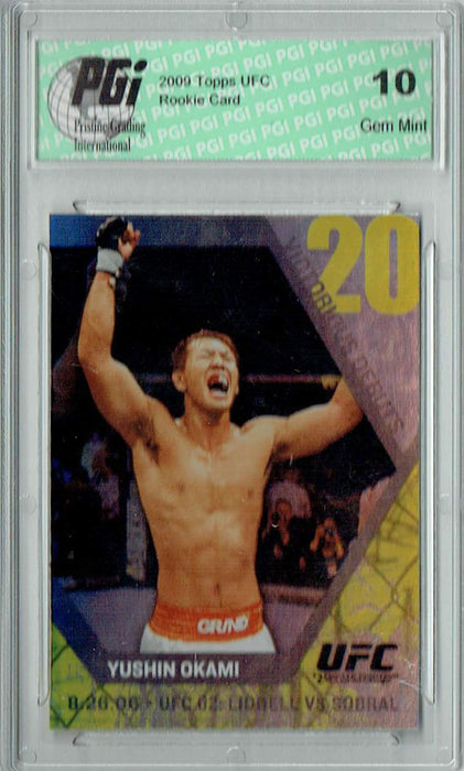 Yushin Okami 2009 Topps UFC #VD9 Victorious Debuts Rookie Card PGI 10