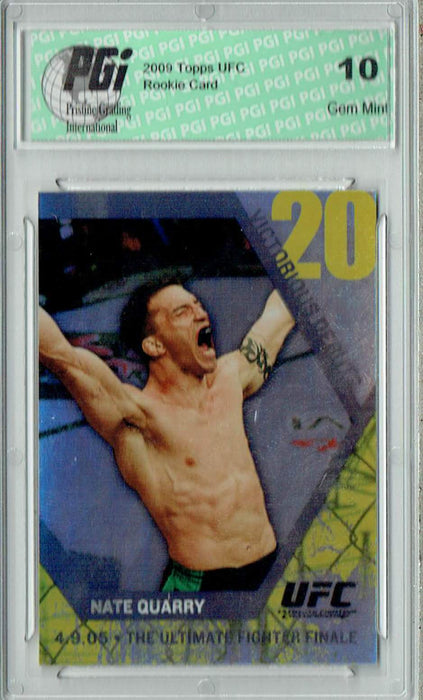 Nate Quarry 2009 Topps UFC #VD16 Victorious Debuts Rookie Card PGI 10