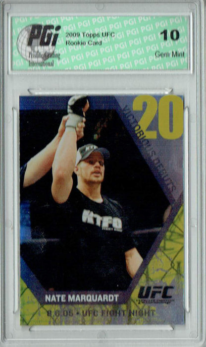 Nate Marquardt 2009 Topps UFC #VD12 Victorious Debuts Rookie Card PGI 10