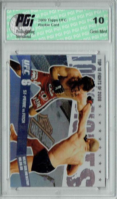 Georges St. Pierre 2009 Topps UFC #TT24 Top 10 Fights of 2008 Rookie Card PGI 10