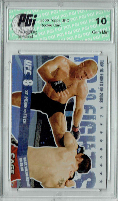 Georges St. Pierre 2009 Topps UFC #TT21 Top 10 Fights of 2008 Rookie Card PGI 10