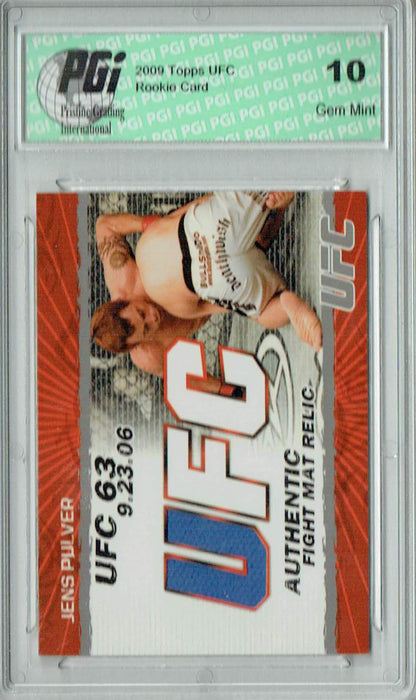 Jens Pulver 2009 Topps UFC #FM-JP Fight Mat Relic Rookie Card PGI 10