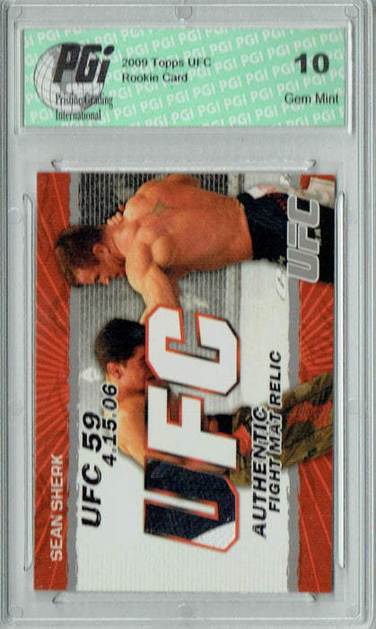 Sean Sherk 2009 Topps UFC #FM-SS Fight Mat Relic Rookie Card PGI 10