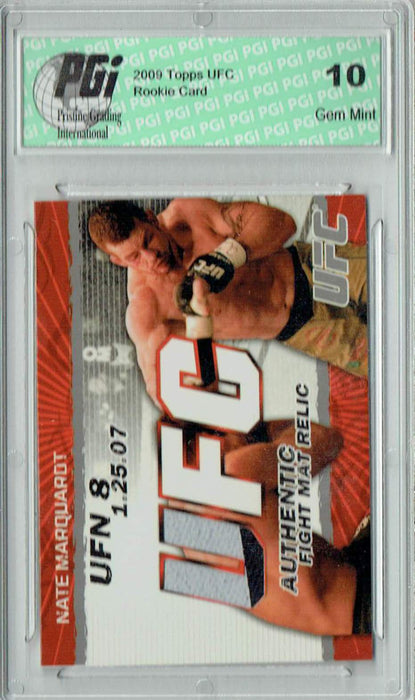 Nate Marquardt 2009 Topps UFC #FM-NM Fight Mat Relic Rookie Card PGI 10