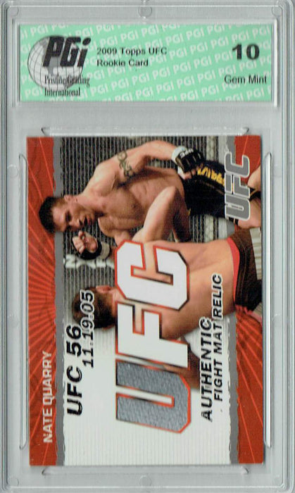 Nate Quarry 2009 Topps UFC #FM-NQ Fight Mat Relic Rookie Card PGI 10