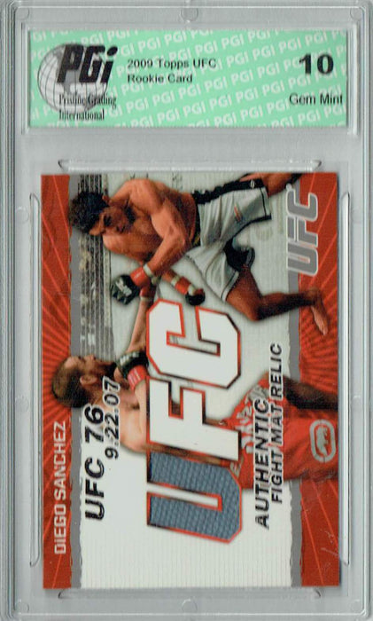 Diego Sanchez 2009 Topps UFC #FM-DS Fight Mat Relic Rookie Card PGI 10