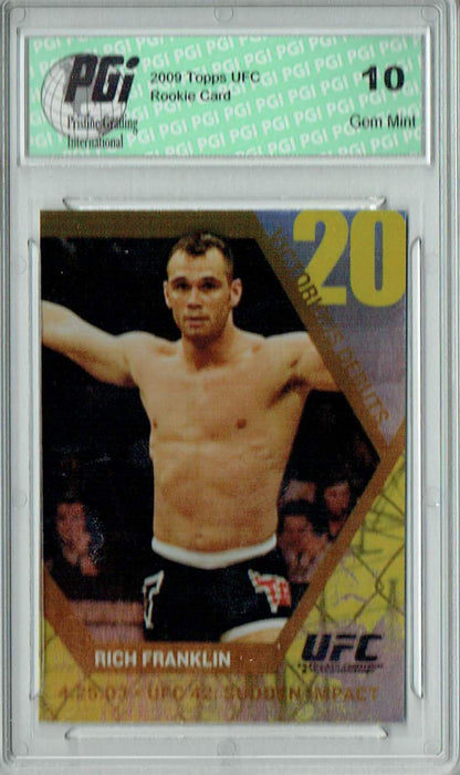 Rich Franklin 2009 Topps UFC #VD3 Victorious Debuts 54/88 Rookie Card PGI 10