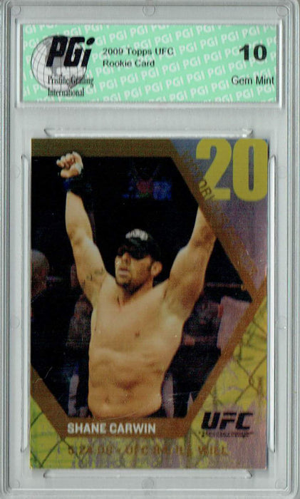 Shane Carwin 2009 Topps UFC #VD14 Victorious Debuts 59/88 Rookie Card PGI 10