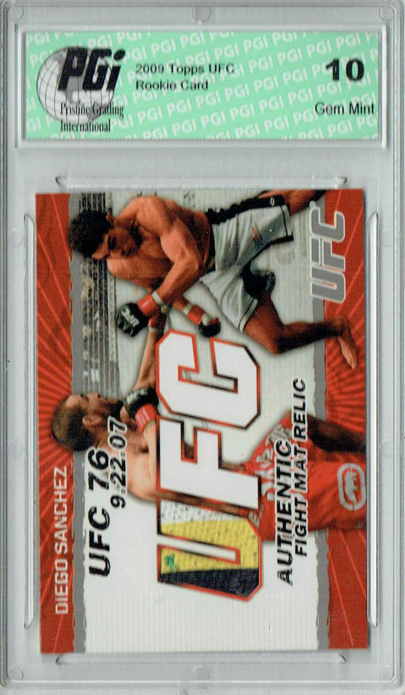 Diego Sanchez 2009 Topps UFC #FM-DS Fight Mat Relic Rookie Card PGI 10