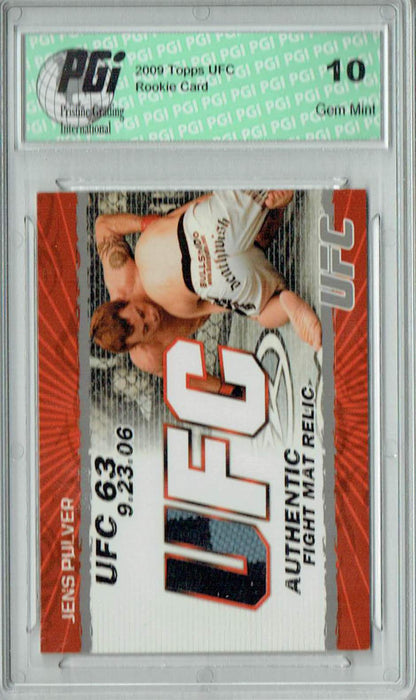 Jens Pulver 2009 Topps UFC #FM-JP Fight Mat Relic Rookie Card PGI 10