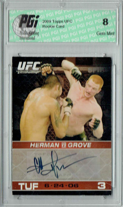 PGI 8 Ed Herman 2009 Topps UFC #A-EH UFC Round 1  Auto Rookie Card