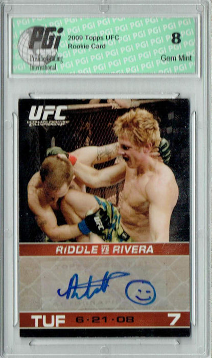 PGI 8 Matt Riddle 2009 Topps UFC #A-MR UFC Round 1  Auto Rookie Card