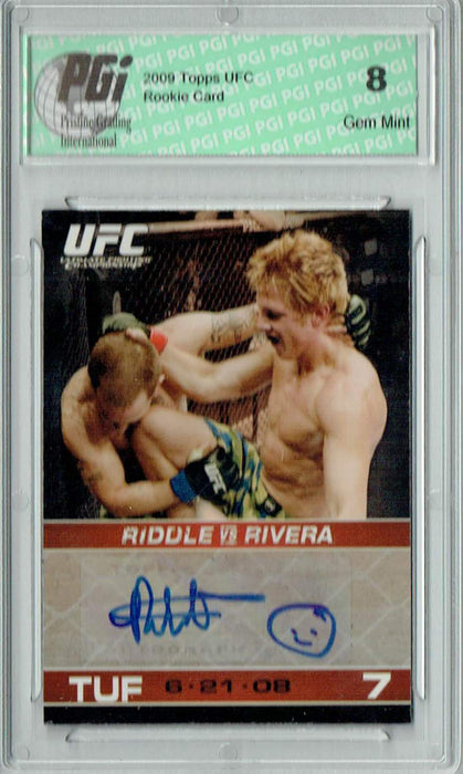 PGI 8 Matt Riddle 2009 Topps UFC #A-MR UFC Round 1  Auto Rookie Card