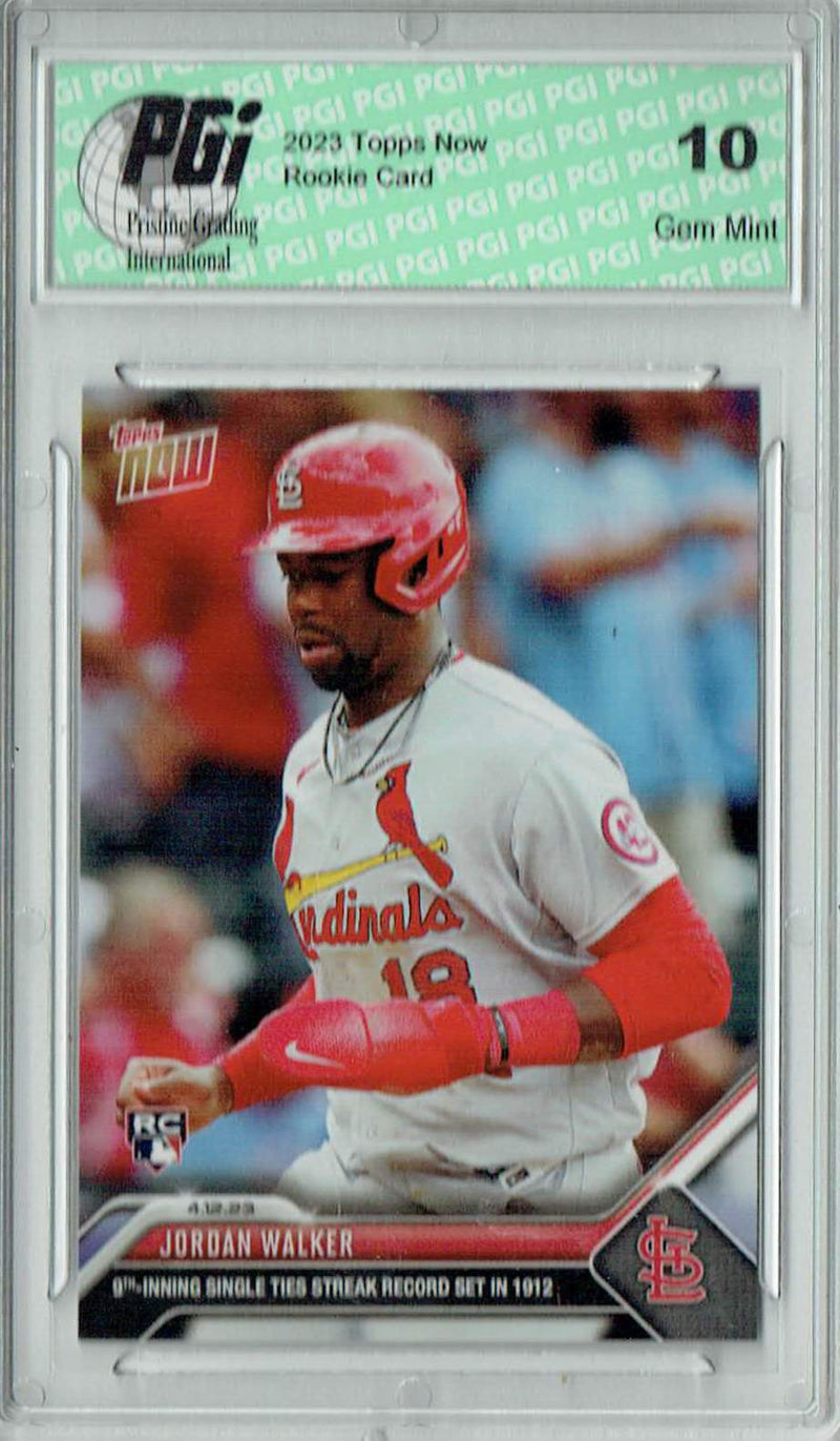 Jordan Walker 2023 Topps Now #110 St. Louis Cardinals Rookie Card PGI 10