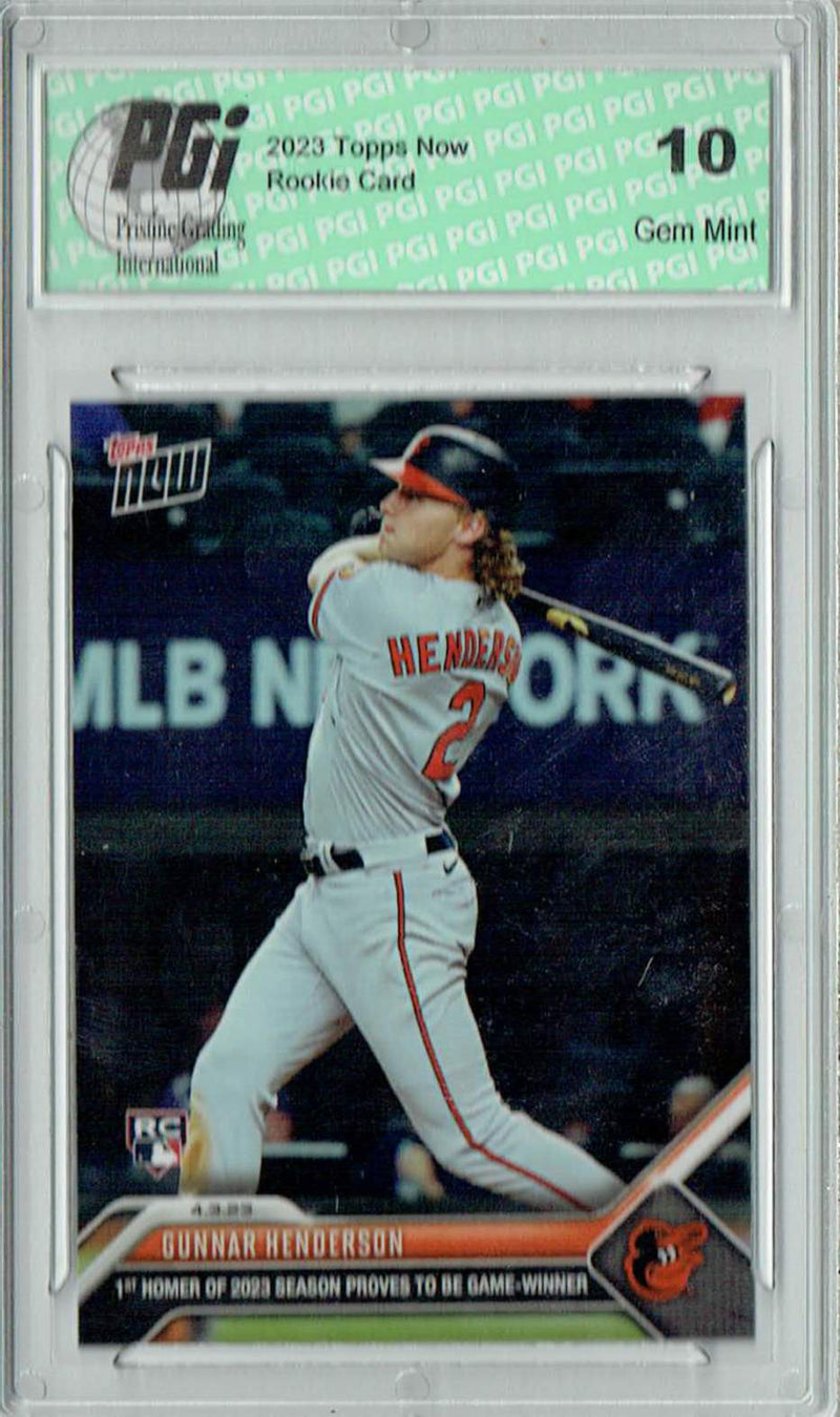 Gunnar Henderson 2023 Topps Now #42 Baltimore Orioles Rookie Card PGI 10
