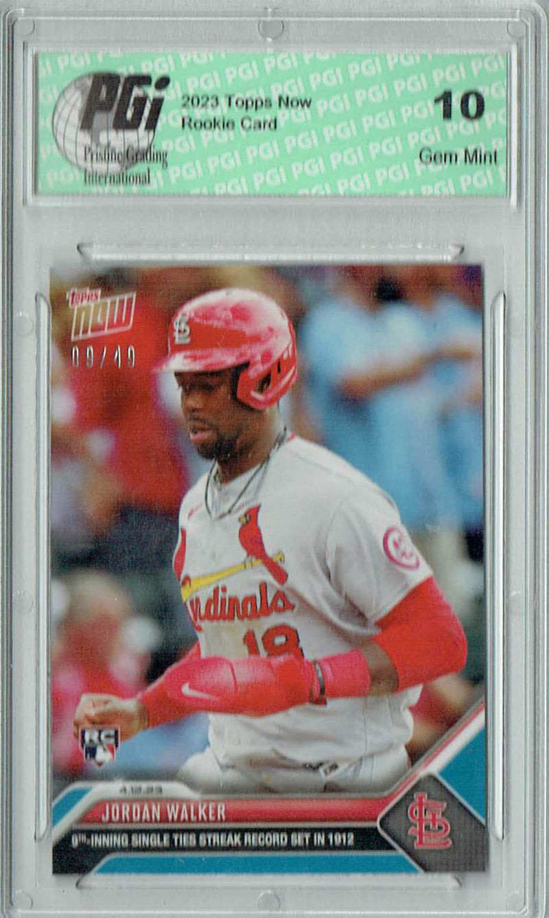Jordan Walker 2023 Topps Now #110 St Louis Cardinals Blue 9/49 Rookie Card PGI10