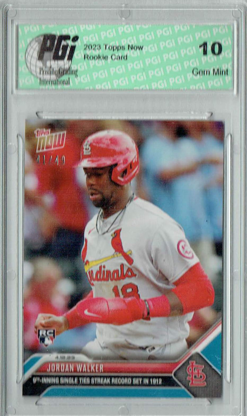 Jordan Walker 2023 Topps Now 110 St Louis Cardinals Blue 41/49 Rookie Card PGI10
