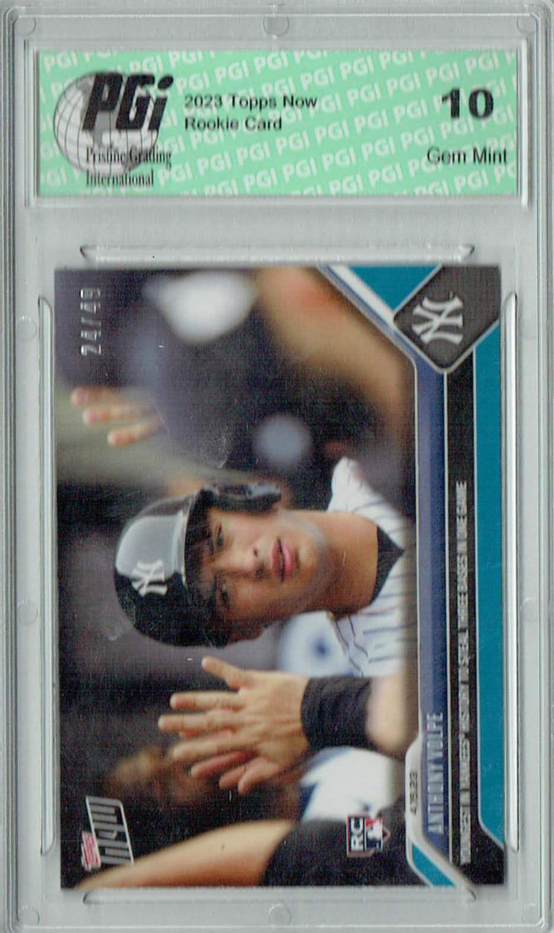 Anthony Volpe 2023 Topps Now #126 New York Yankees Blue #24/49Rookie Card PGI 10