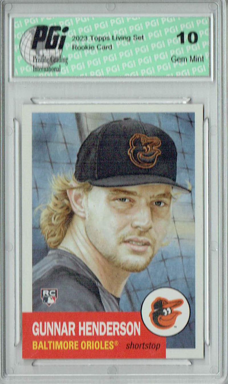 Gunnar Henderson 2023 Topps Living Set #620 Baltimore Orioles Rookie Card PGI 10