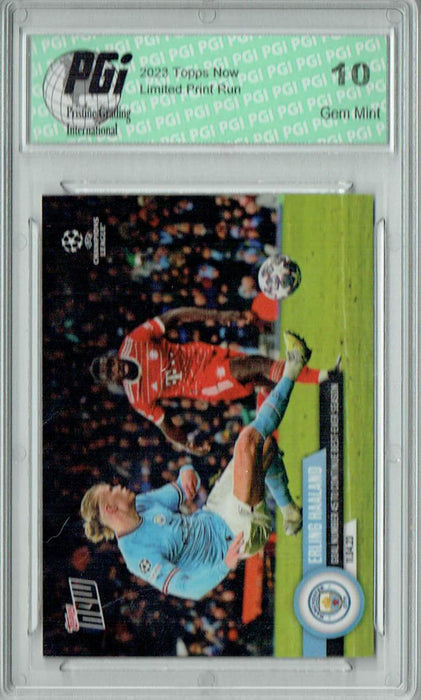 Erling Haaland 2023 Topps Now #94 Manchester City Best Season Ever Card PGI 10