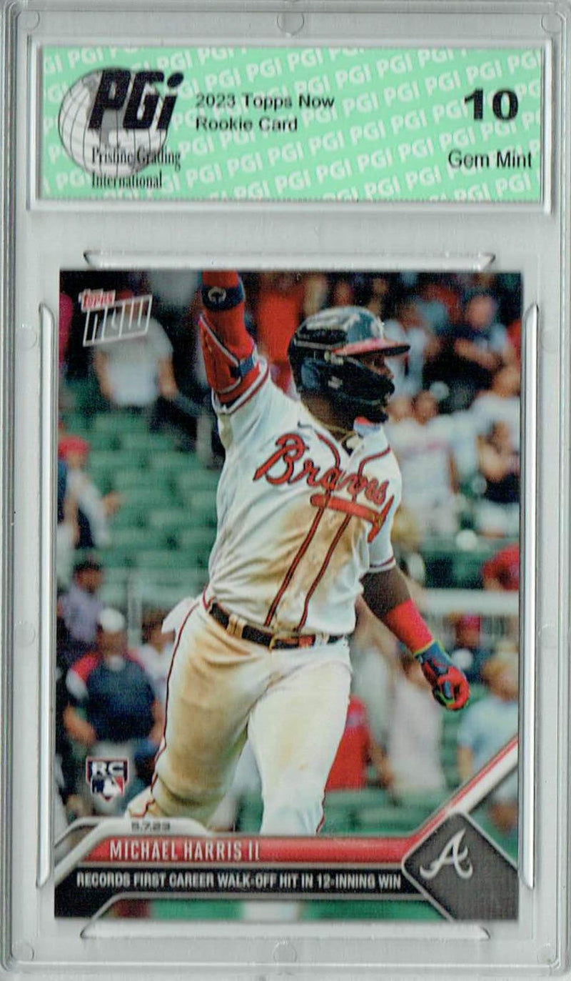 Michael Harris II 2023 Topps Now #245 1st Career Walk-Off Rookie Card PGI 10