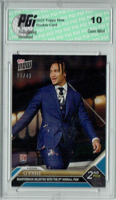 C.J. Stroud 2023 Topps Now #D-2 Blue SP 49 Made Rookie Card PGI 10