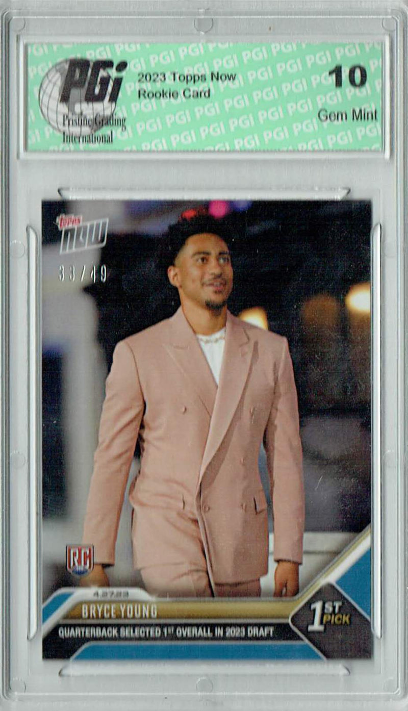 Bryce Young 2023 Topps Now #D-1 Blue SP 49 Made Rookie Card PGI 10